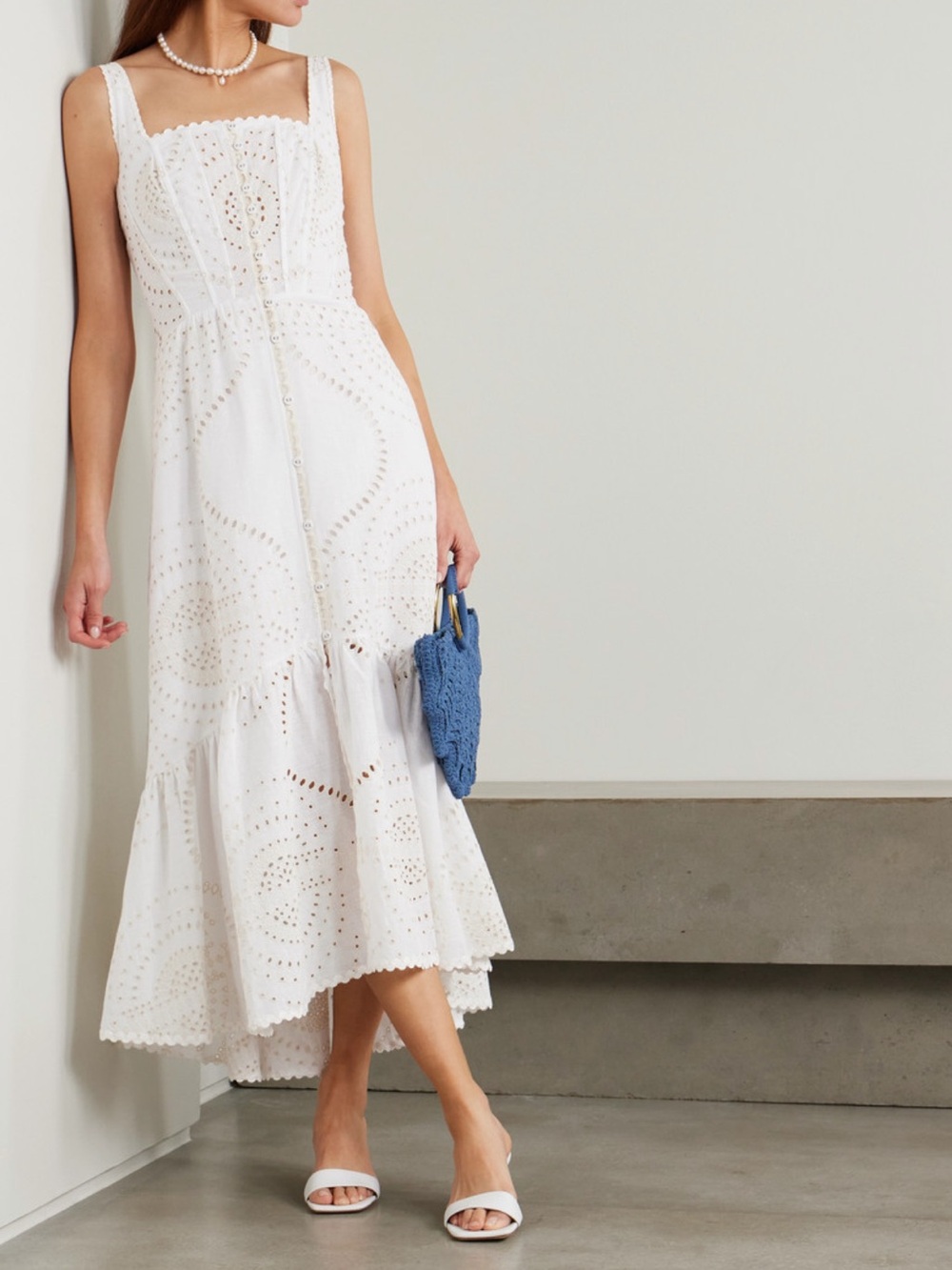 Charo Ruiz greba broderie anglaise maxi dress